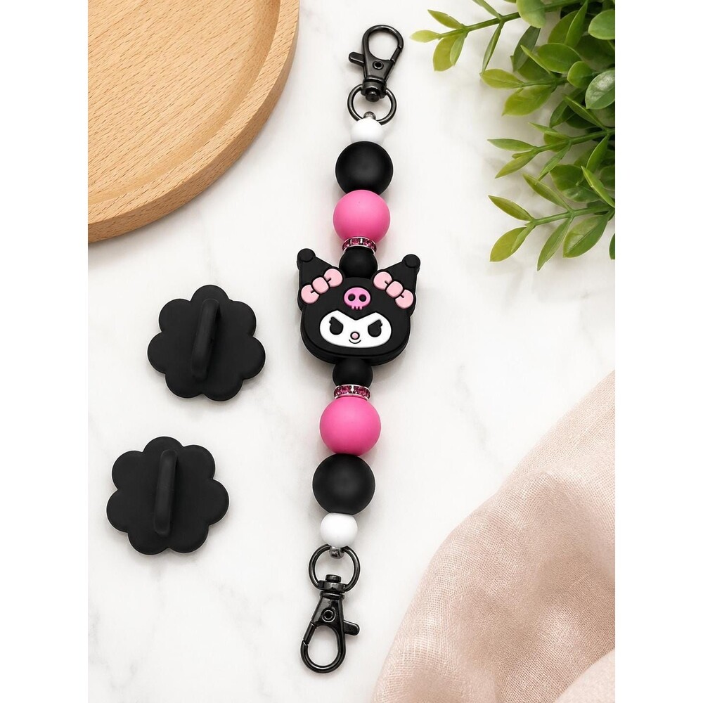 Beaded Phone Grip Charm Silicone Wrist Strap Cute Accessory Anime Inspired Gift